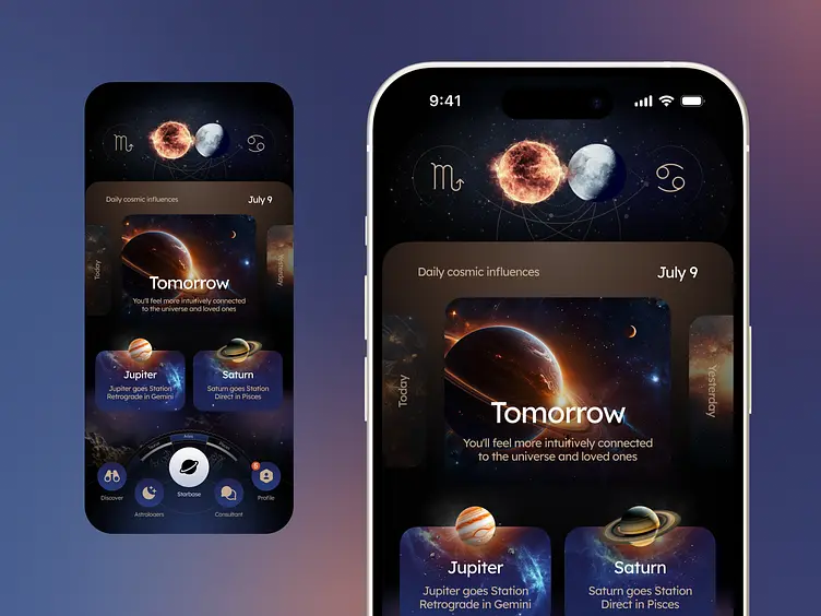 九州娱乐城星空主题APP界面展示